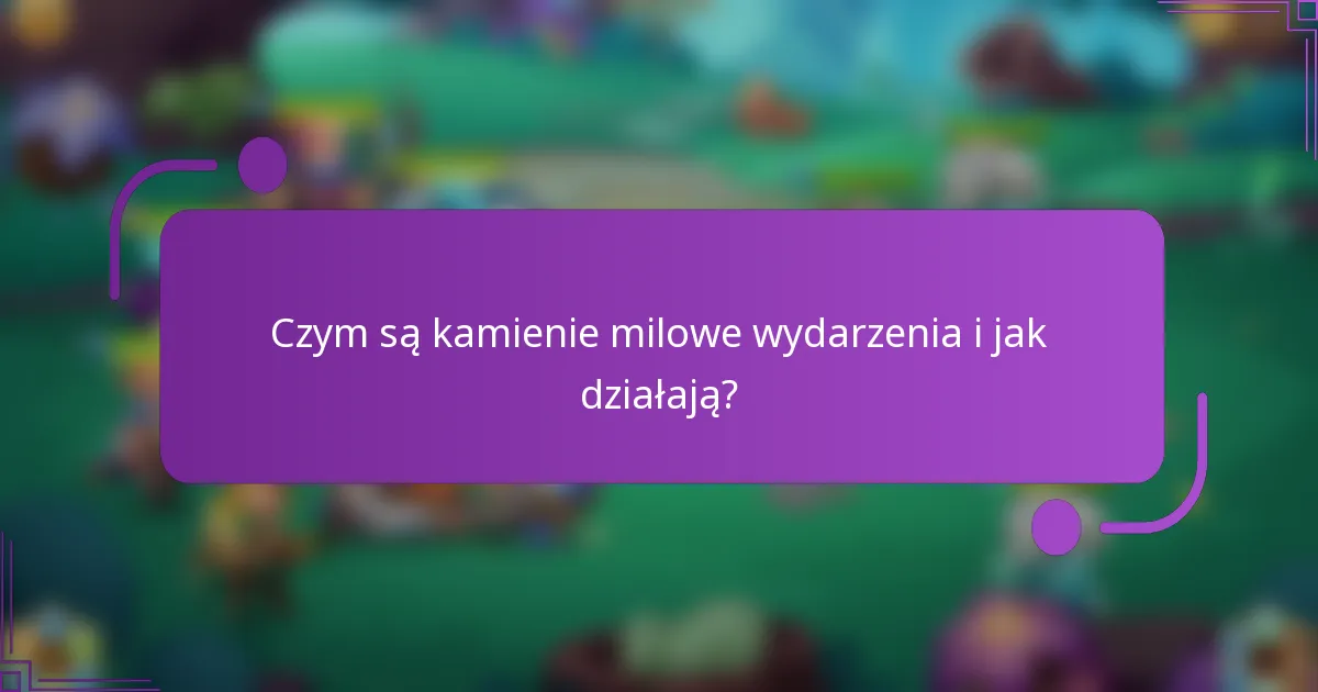Czym są kamienie milowe wydarzenia i jak działają?