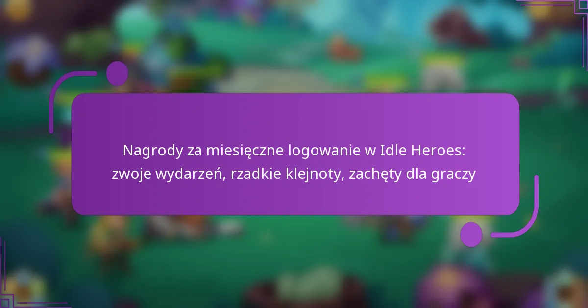 Nagrody za miesięczne logowanie w Idle Heroes: zwoje wydarzeń, rzadkie klejnoty, zachęty dla graczy