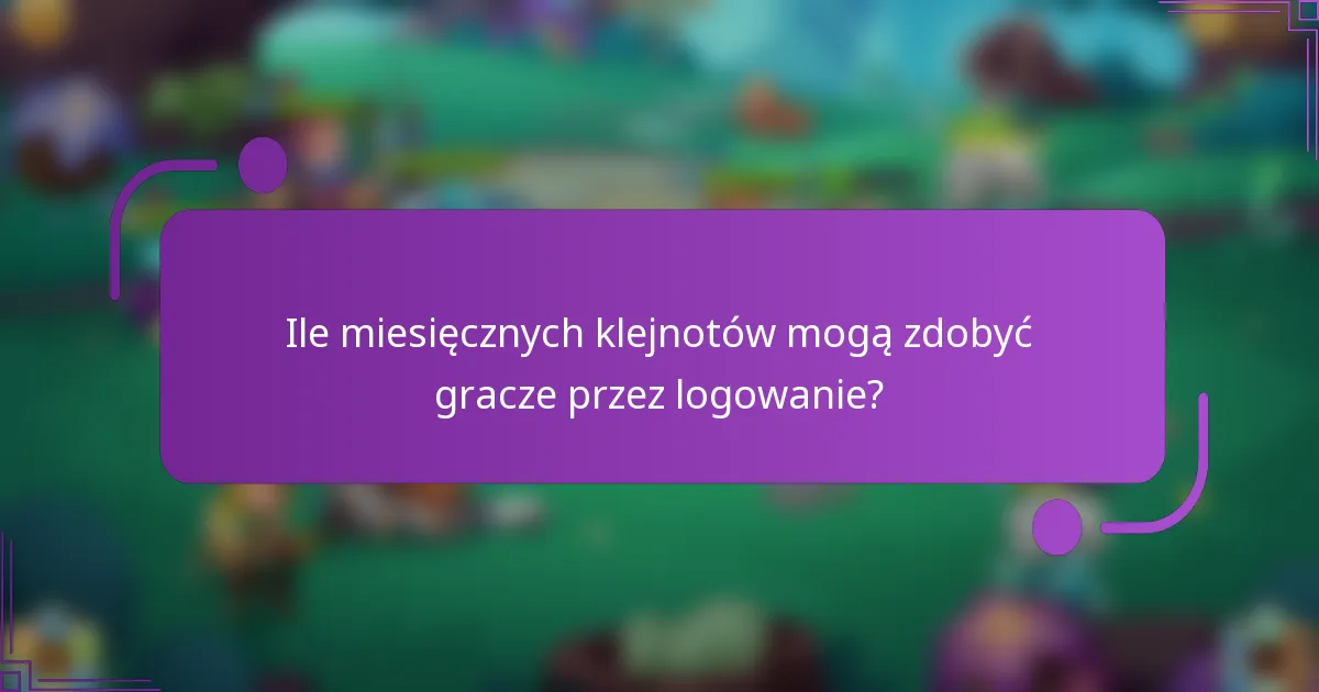 Ile miesięcznych klejnotów mogą zdobyć gracze przez logowanie?