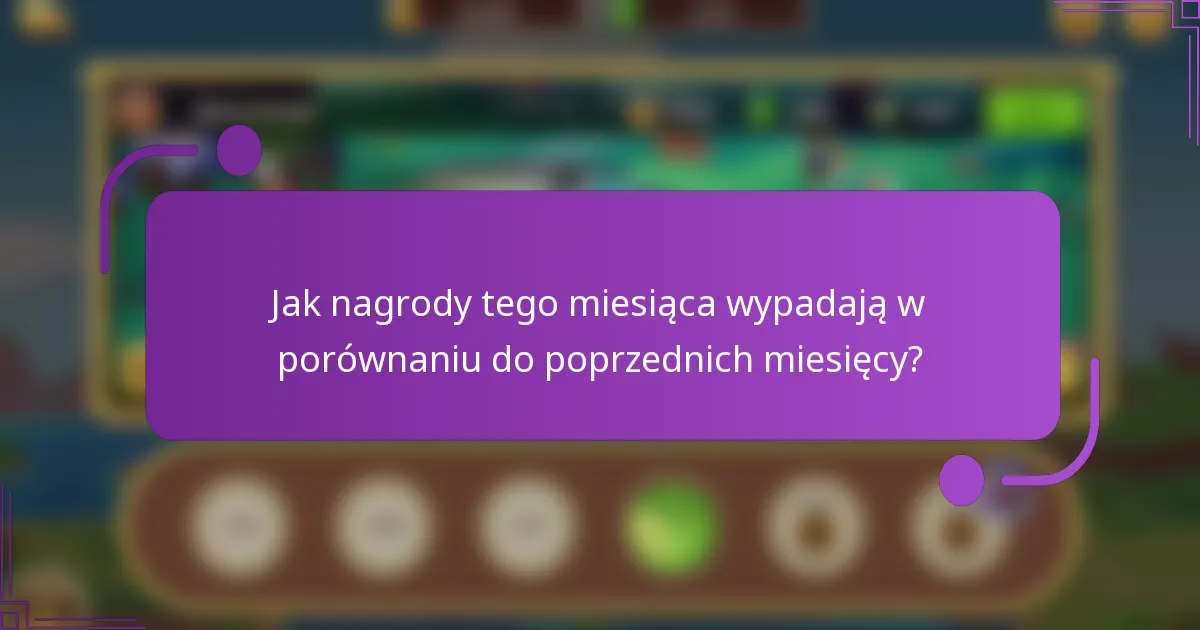 Jak nagrody tego miesiąca wypadają w porównaniu do poprzednich miesięcy?