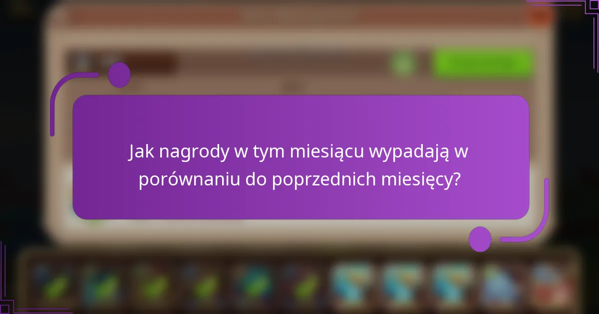 Jak nagrody w tym miesiącu wypadają w porównaniu do poprzednich miesięcy?