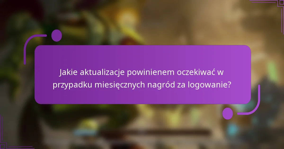 Jakie aktualizacje powinienem oczekiwać w przypadku miesięcznych nagród za logowanie?