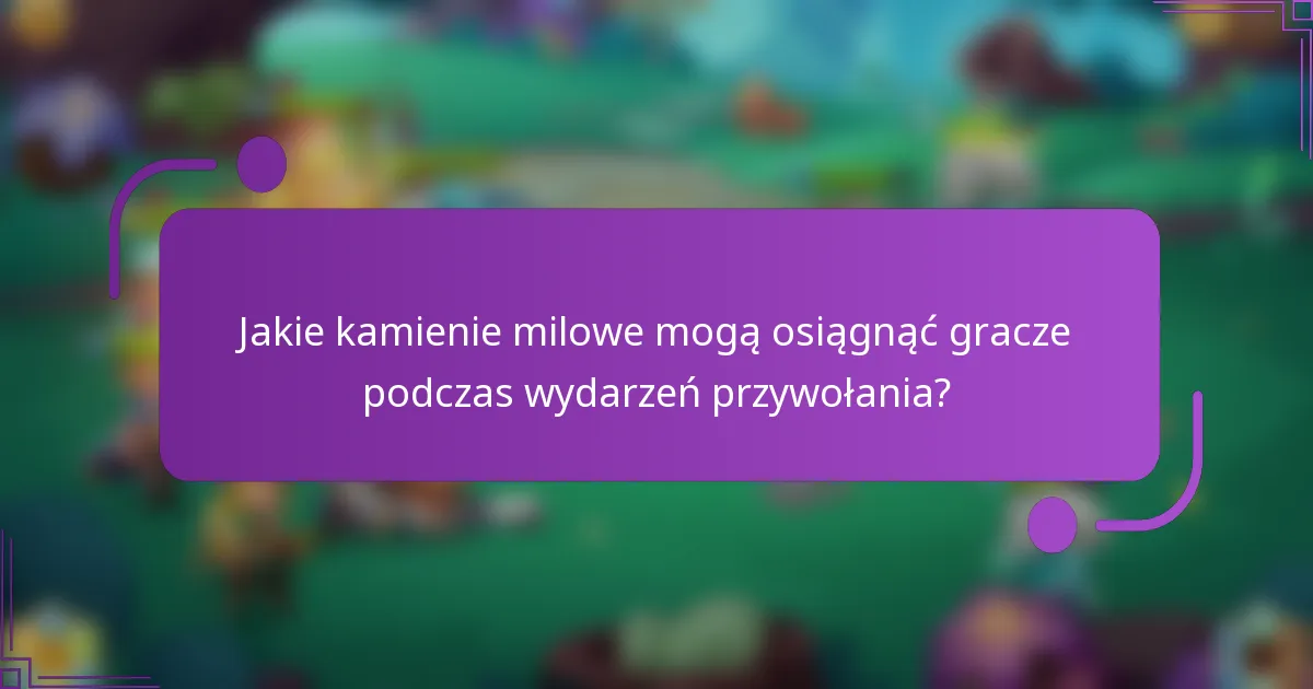 Jakie kamienie milowe mogą osiągnąć gracze podczas wydarzeń przywołania?