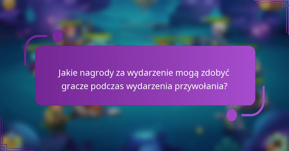 Jakie nagrody za wydarzenie mogą zdobyć gracze podczas wydarzenia przywołania?
