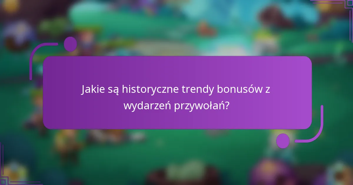 Jakie są historyczne trendy bonusów z wydarzeń przywołań?