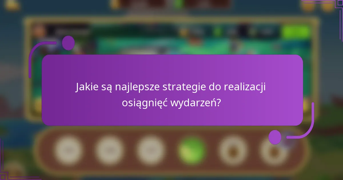 Jakie są najlepsze strategie do realizacji osiągnięć wydarzeń?