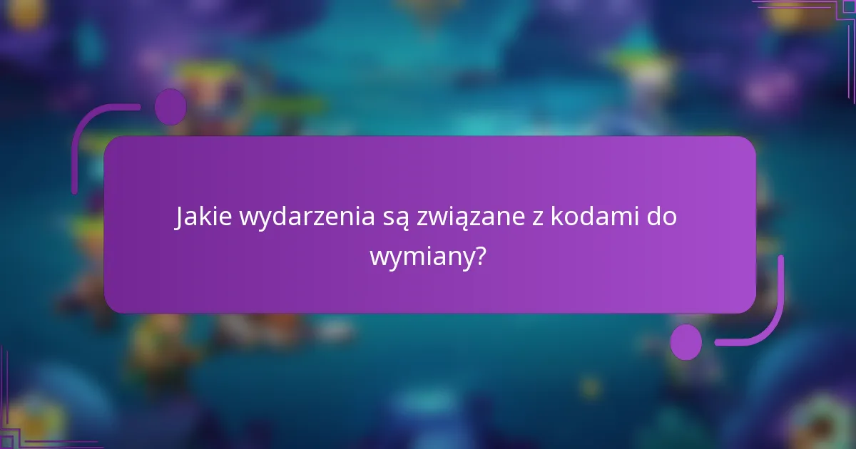 Jakie wydarzenia są związane z kodami do wymiany?