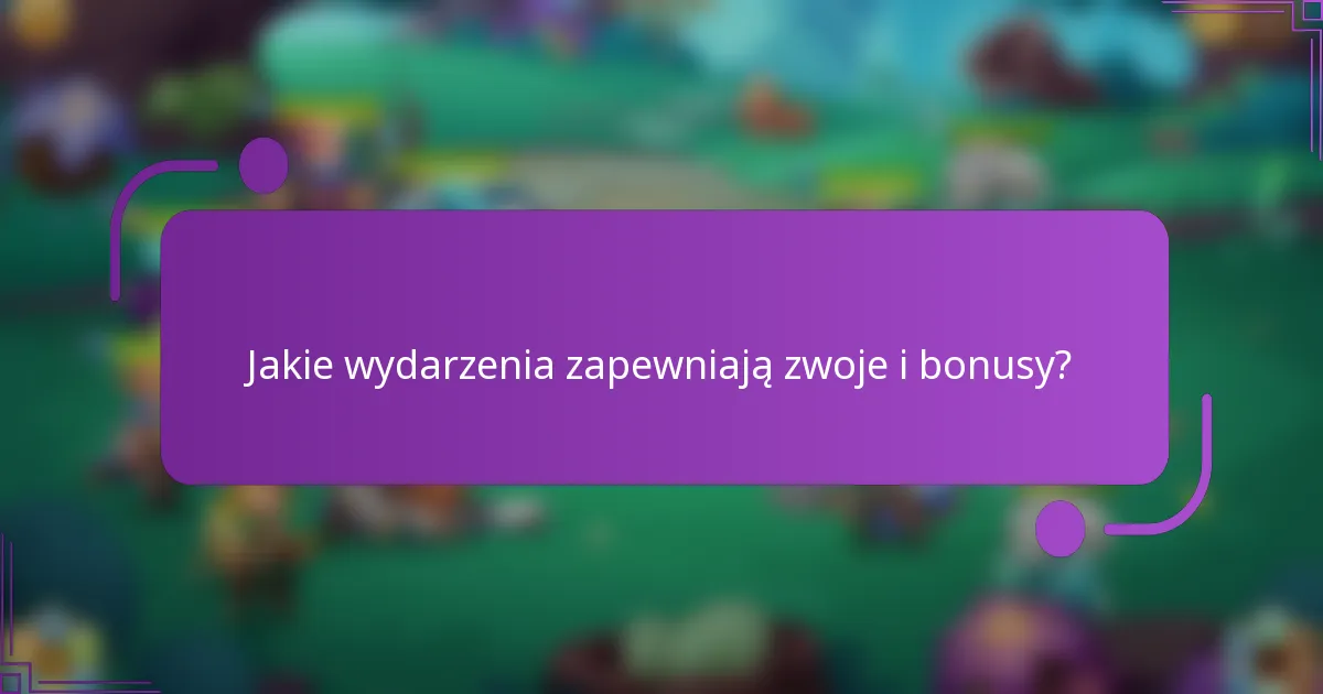 Jakie wydarzenia zapewniają zwoje i bonusy?